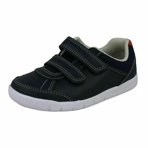 Niños CLARKS Esmeril Cielo Informal Azul Marino Rasgar Cinta Zapatos - Imagen 1 de 9