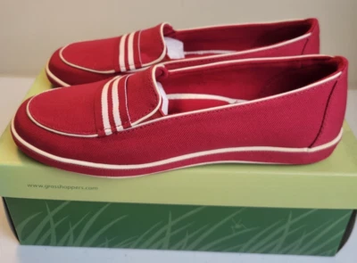 Zapatos cómodos mocasines rojos Grasshoppers rosa/natural EF10518 para mujer elige la talla Foto 1 de 4