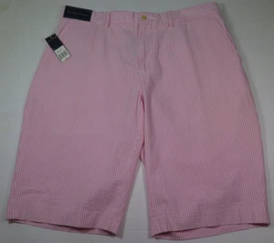 Polo Ralph Lauren Mens Pink White Striped Seersucker Casual Shorts 34 NWT NEW - Picture 1 of 14