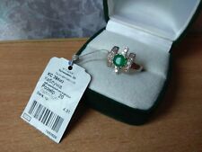 RING SILVER 925 Ukraine Vintage size 10 stone green and white with tag