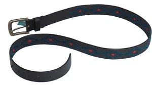 Genuine Leather Embroidered Belts Men - Picture 1 of 3