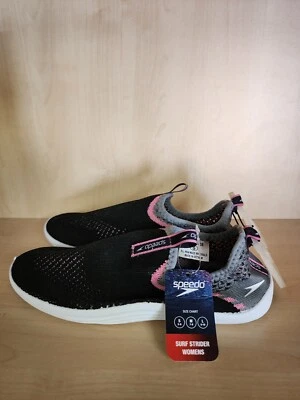 Zapatos de agua Speedo para mujer Surf Strider para adultos, negros con rosa y grises, talla S (5-6) Foto 1 de 4