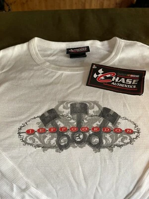 JEFF GORDON NASCAR 女士长袖保暖 Chase 正品衬衫白色全新带标签 — 第 1/2 张图片