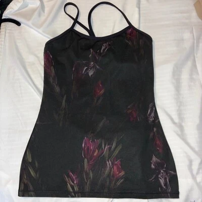 Camiseta sin mangas Lululemon Power Y Luon Light Midnight Iris Raceback estampado floral talla 6/8? Foto 1 de 4