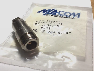 N-Type Female In-Line Socket For RG58 Size Coax, COMPRESSION  50 OHM  MaCom - Image 1 of 4