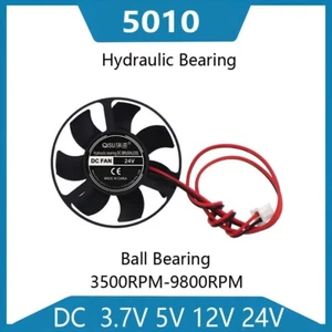 5010 Round Quiet Mini Cooling Fan DC Brushless Hydraulic Bearings 5V 12V 24V - Afbeelding 1 van 6