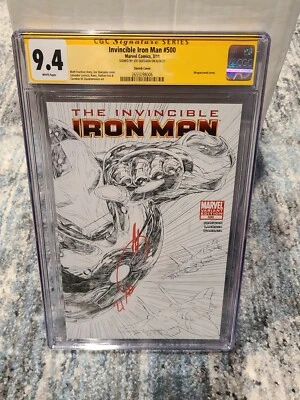 INVINCIBLE IRONMAN 500/  1:200 SKETCH VARIANT SS CGC 9.4 RED SIG JOE QUESADA  - Image 1 of 4