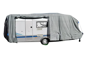 GreenYard® Wohnwagen Abdeckplane mit Reflektoren Größe S | 460 x 250 x 220 cm - Bild 1 von 8