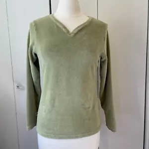 Gramicci Original Freedom Womens V-Neck Velvet Velour Pullover Sweatshirt S 6/8 - Picture 1 of 7