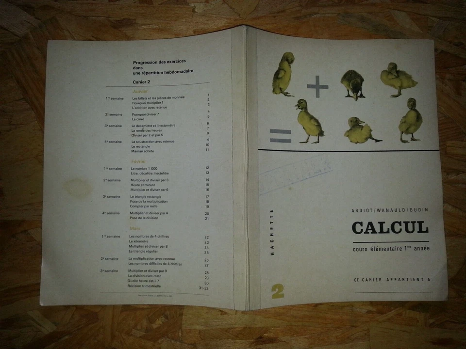 cahier d'exercices calcul CE1 Ardiot Wanauld Budin 1965 TBE rare - Photo 1/4