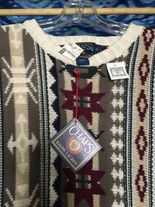 NEW XL UNISEX Polo Sweater VTG Native American 8 POINTED STAR CHAPS RALPH LAUREN - Imagen 1 de 12