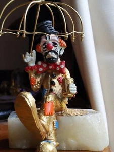 Ron Lee 1980 Clown with Frown & Umbrella Gold Plated Signed/Painted Figurine - Picture 1 of 12
