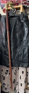 Vintage Wooden Walking Stick, Solid Brass Duck Head Handle, Screws Apart - Picture 1 of 10