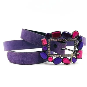 Persona ante Morado Cuero Diseñador Cinturón Hecho en Italia Talla 23 US 14 99€ - Imagen 1 de 9