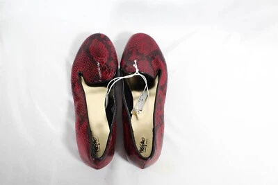 Mocasines planos Mossimo de piel de serpiente borgoña y negro nuevos con etiquetas, para mujer talla 8 1/2 Foto 1 de 4