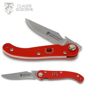 Navaja Claude Dozorme Laguiole BAROUDEUR - aluminio rojo anodizado - clip de cinturón - Imagen 1 de 6