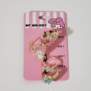 Sanrio Hello Kitty My Melody Pink Sakura Ring Set Size 6 7 8