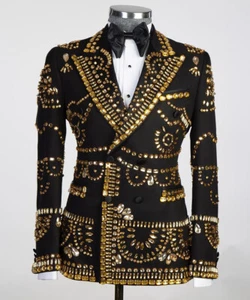 Lujoso Conjunto de Traje para Hombre Joyería Adorno Esmoquin Boda Fiesta Banquete Traje - Imagen 1 de 7
