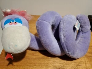 Vtg 1983 Amtoy Pink Coiled Rattle Girl Snake w Bow American Greetings Plush RARE - Picture 1 of 3