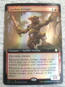 Sardian Avenger (arte extendido) lámina casi nueva #43 Commander: The Brothers' War Magic The Gathering - Imagen 1 de 6