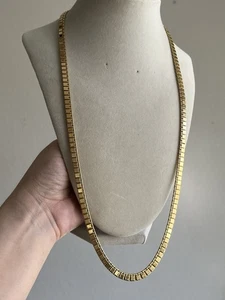 VTG Monet Layering Chain Jewelry Goldtone Square Links 24" Necklace - Picture 1 of 6