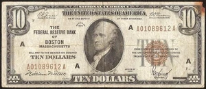 1929 $10 DOLLAR BILL BROWN SEAL BANK NOTE OLD PAPER MONEY NATIONAL CURRENCY - Picture 1 of 2
