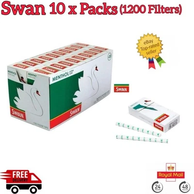 Swan Menthol Extra Slim Filter Tips 1200 Pre Cut Rolling Filters Tips Original - Image 1 of 4