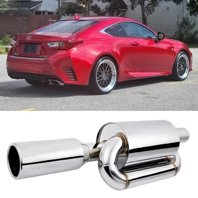 Silenciador de escape duplo loop 2,5" ID 4,0" ponta para Lexus RC200t RC300 RC350 RC F - Imagem 1 de 4
