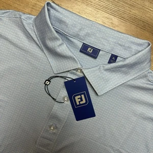 FootJoy Polo Shirt Men XL Blue Geometric Rivera Performance Golf NEW 33350 - Picture 1 of 11