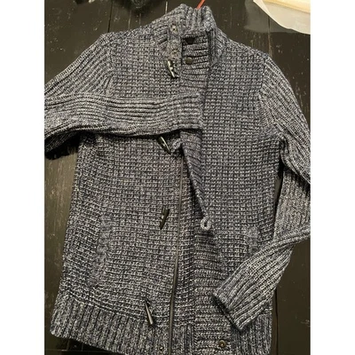 Express Men's Knit Zip Up Cardigan Sweater Navy Blue Toggle Size Small - Image 1 of 4