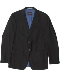 TOMMY HILFIGER Mens 2 Button Blazer Jacket UK 42 XL Black Virgin Wool RK03 - Picture 1 of 4