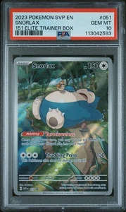 PSA 10 Snorlax 051 Scarlet & Violet 151 Black Star Promo Pokemon TCG GEM MINT - Picture 1 of 2