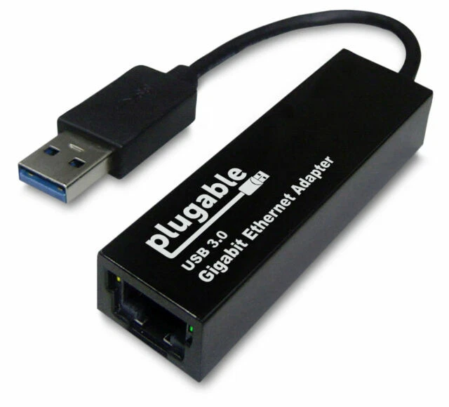 Plugable USB3-E1000 USB 3.0 to 10/100/1000 Gigabit Ethernet LAN Network Adapter - Black