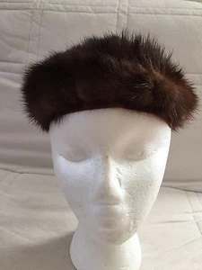 Vintage 1950s 1960s Mink Fur Pill Box Hat Cecile Original New York SM - Bild 1 von 12