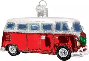 Ornaments: Camper Van Glass Blown Ornaments for Christmas T - Picture 1 of 3