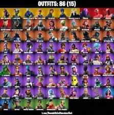 86 Outfits FN, The Reaper, Elite Agent, Mako, Spider Man, Omega, Rogue Agent,