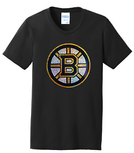 Women's Boston Bruins Ladies Bling T-Shirt Crew Shirt Tee Hockey Sparkle