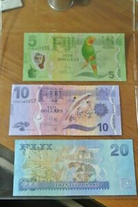 Fiji $5,10 AND 20 DOLLAR NOTES NICE UNC
