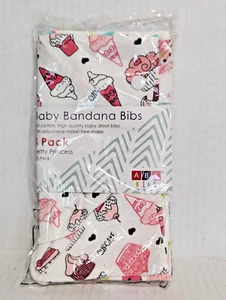 Bandana Bibs Baby Girl 4 Pack Soft Cotton Adjustable Colorful Pretty Princess - Picture 1 of 3