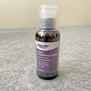 Equate Black Elderberry Liquid Dietary Supplement VEGAN, Gluten-free - 4 FL OZ. - Picture 1 of 8