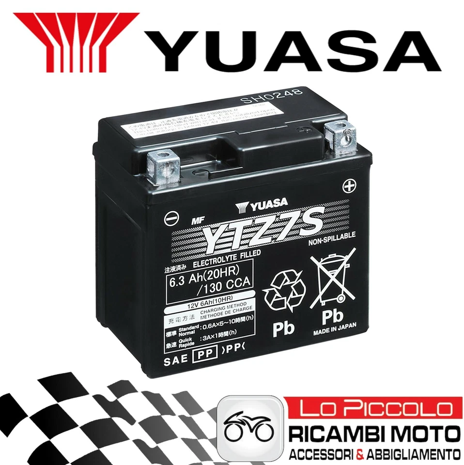 BATTERIA YUASA YTZ7S GIA CARICA  PER YAMAHA YZF R1M 1000 2015 2016 2017 - Изображение 1 из 1