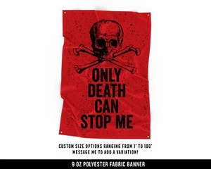 Banner de tela motivacional de fitness - arte de pared grande - bandera de calavera - Imagen 1 de 12