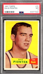1957 TOPPS #31 DAVE PIONTEK ROOKIE CINCINNATI ROYALS 022 - PSA NM 7 - BRIGHT - Picture 1 of 2