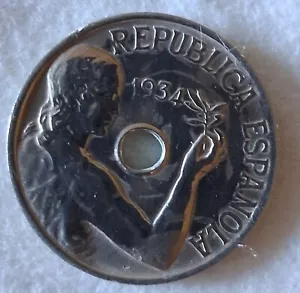 monedas españolas.RepublicaEspañola.25centimos.1934 - Imagen 1 de 2