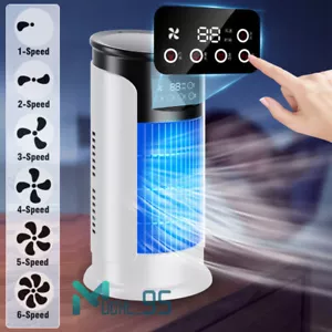 Portable Air Cooler Fan Mini Air Conditioner USB Cooling Fan Desk LED Light Fan - Picture 1 of 14