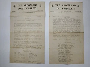 Kroonland Steamship Daily Wireless News 17. Februar 1919 Rückkehrer Soldaten 1. Weltkrieg selten - Bild 1 von 12