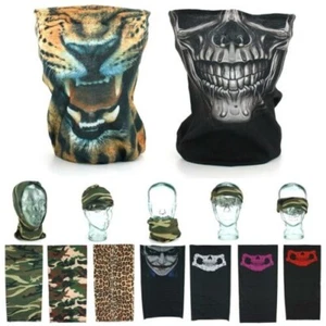 Printed Snood Face Mask Neck Face Covering Mask Head Scarf Camo Joker - Picture 1 of 21