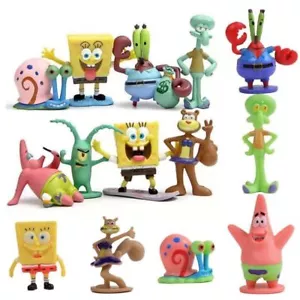 6/8/14PCS Action Figures Set Fancy Safe SpongeBob Model Gift Mini Statue Set - Picture 1 of 22