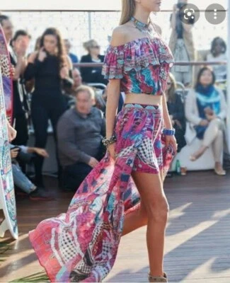 Camilla Franks Desert Discotheque Off Shoulder Frill Top Size 1 Small $4 EXPRESS - image 1 of 4