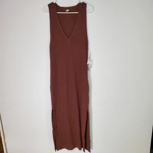 Daily Practice Anthropologie Knit Midi Dress Sleeveless Side Slits Small $148 - Picture 1 of 9